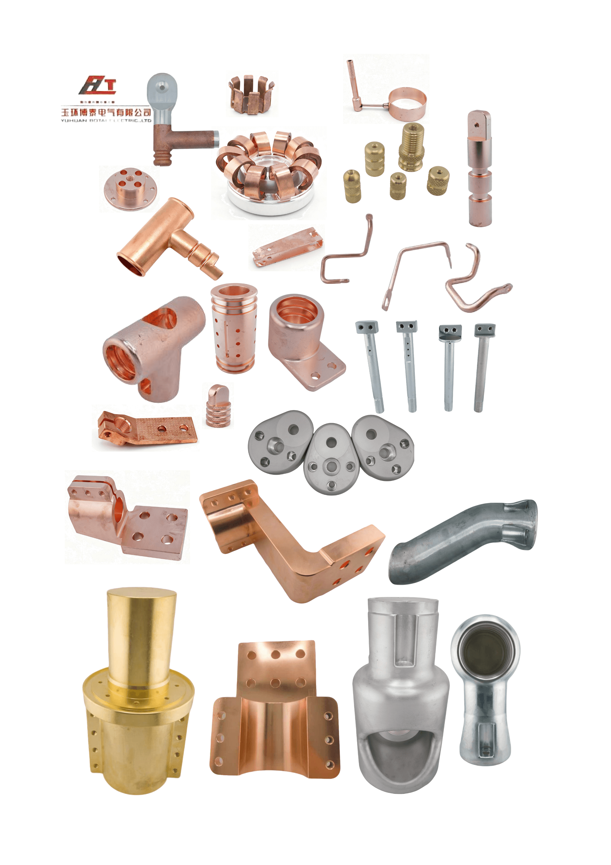 Custom machined copper parts product catalog page 1